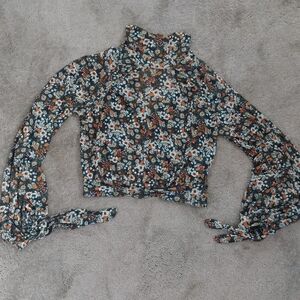 We The Free Floral High Neck Blouse - Multicolor